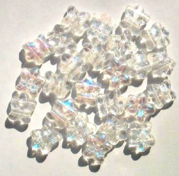 25 12x14mm Crystal Iris Lustre Two Hole Flowers