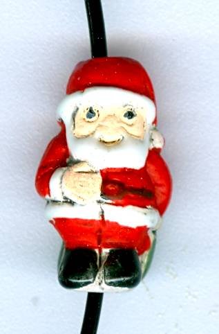 1 14x8mm Ceramic Santa Bead
