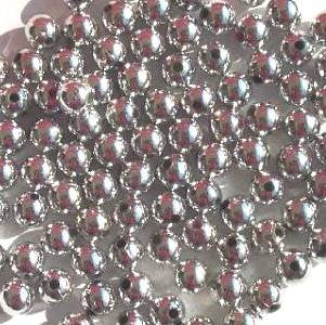 100 6mm Round Metallic Silver Acrylic Beads