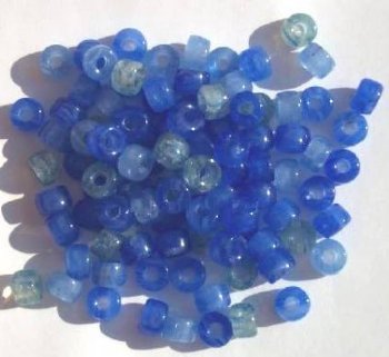 100 4x6mm Blue Marble Mix Crow Beads