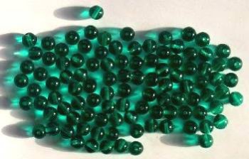 50 6mm Transparent Emerald Round Glass Beads