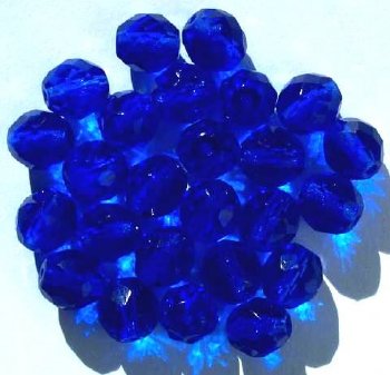 25 10mm Faceted Round Transparent Sapphire Firepolish Beads