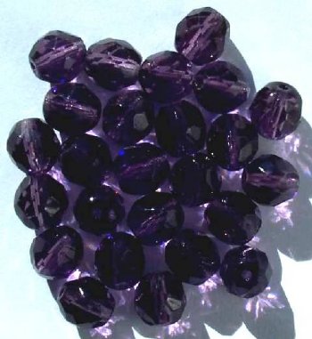 25 10mm Faceted Round Transparent Tanzanite Firepolish Beads