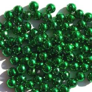 100 6mm Metallic Kelly Green Acrylic