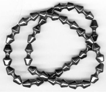 16 inch strand of 18x9mm Hematite Double Cone Barbell Beads