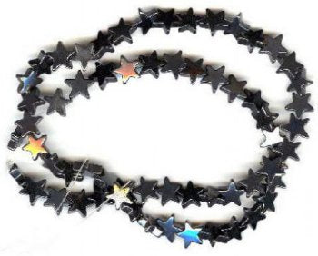 16 inch strand of 8mm Hematite Star Beads