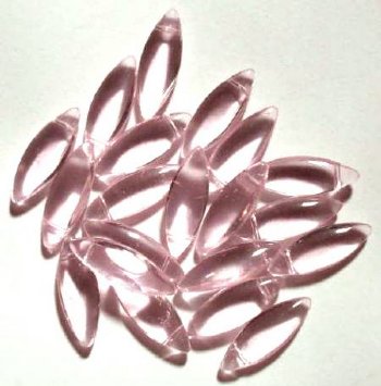 20 8x23mm Transparent Pink Navette Drops