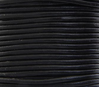 25m of 2mm Round Black Leather Cord