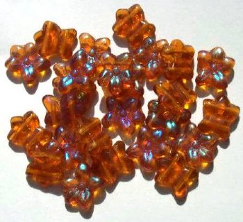 25 12x14mm Topaz AB Two Hole Flowers
