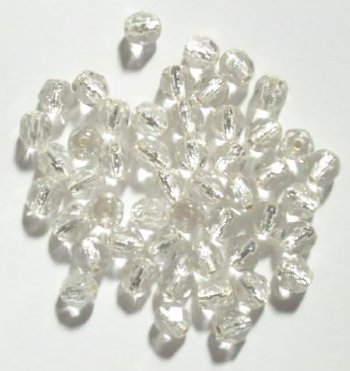 50 6mm Faceted Silverlined Crystal Firepolish Beads