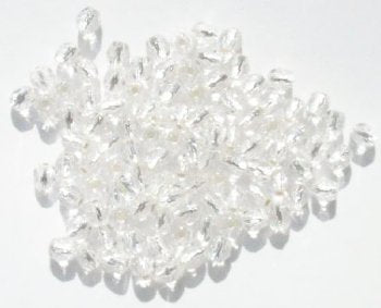 100 4mm Faceted Silverlined Crystal Firepolish Beads