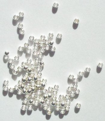 100 3mm Smooth Silver Crimps