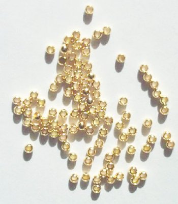 100 3mm Smooth Gold Crimps