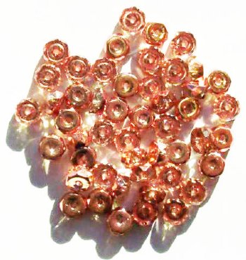 50 3x6mm Faceted Crystal Copper Rondelle Beads
