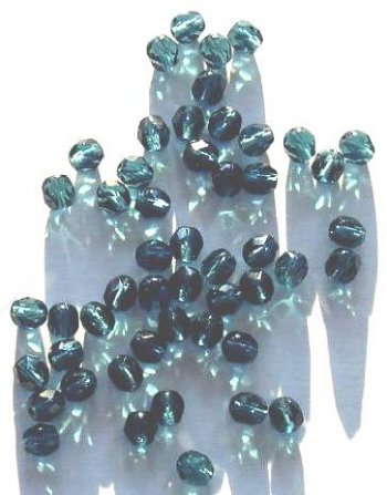 50 6mm Faceted Montana Blue Beads