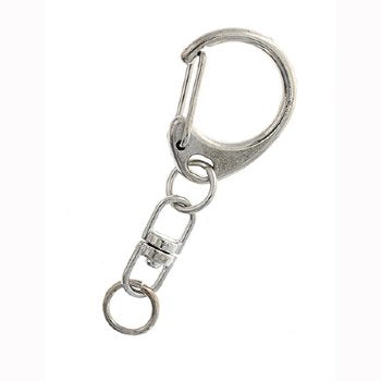 10, 24mm Nickel Swivel Key Rings