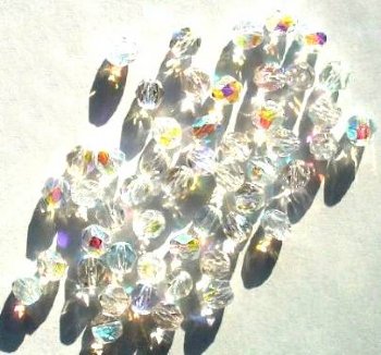 50 6mm Faceted Crystal AB Firepolish Beads