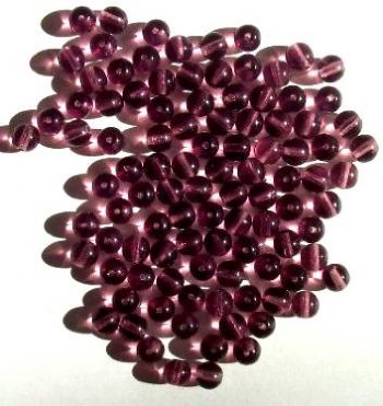 50 6mm Transparent Amethyst Round Glass Beads