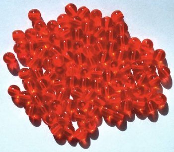 50 6mm Transparent Orange Round Glass Beads