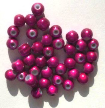 40 6mm Round Fuchsia Miracle Beads