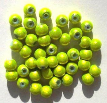 40 6mm Round Lime Miracle Beads