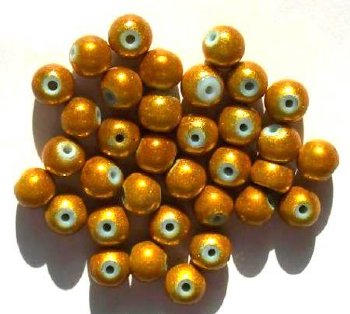 34 8mm Round Gold Miracle Beads