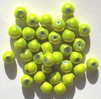 34 8mm Round Lime Miracle Beads