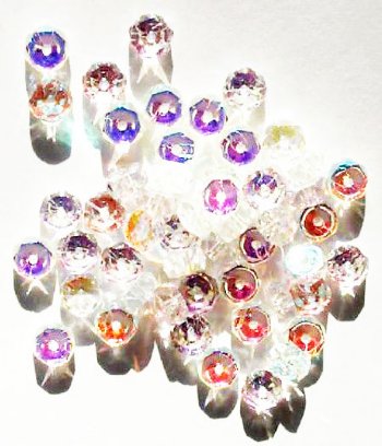 50 3x6mm Faceted Crystal AB Rondelle Beads