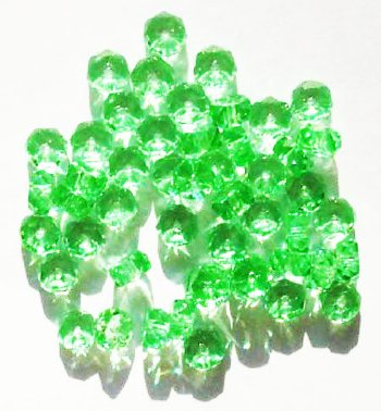 50 3x6mm Faceted Peridot Rondelle Beads