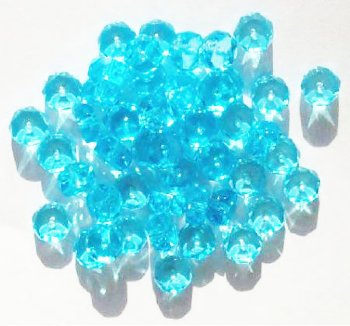 50 3x6mm Faceted Aqua Rondelle Beads