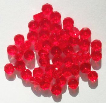 50 3x6mm Faceted Red Rondelle Beads