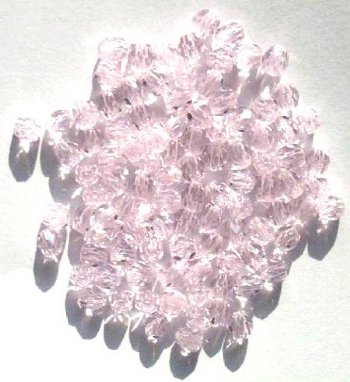 100 4mm Faceted True Pink