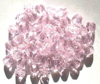 50 6mm Faceted True Pink Beads