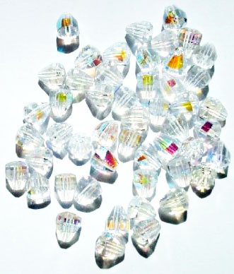 50 7mm Faceted Crystal AB Parachute Firepolish Beads