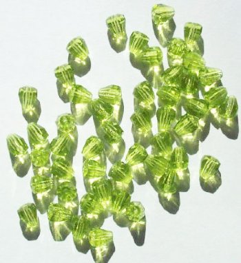 50 7mm Faceted Olivine Parachute Firepolish Beads