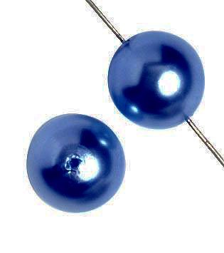 20 12mm Royal Blue Glass Pearl Beads