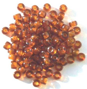 100 4x6mm Crow Beads Transparent Dark Topaz