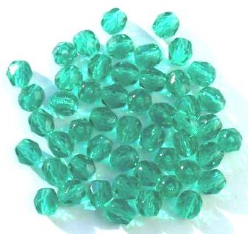 50 6mm Faceted Transparent Blue Zircon Firepolish Beads