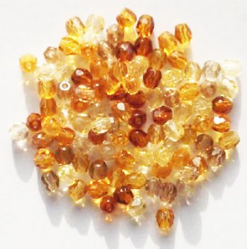 100 4mm Faceted Topaz Firepolish Bead Mix