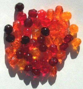 50 6mm Faceted Red Mix