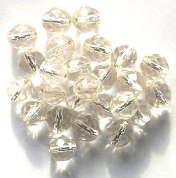 25 10mm Faceted Round Silverlined Crystal Beads