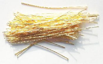 100, 3 Inch 20ga Bright Gold Head Pins