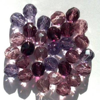 25 8mm Faceted Amethyst Mix