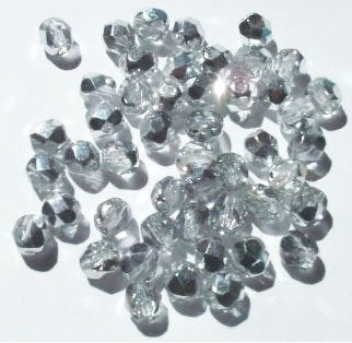 50 6mm Faceted Half Labrador Coated Crystal Beads