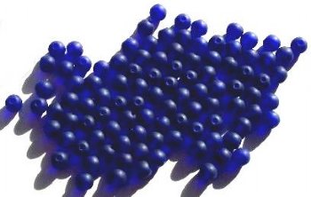 50 6mm Matte Cobalt Round Glass Beads