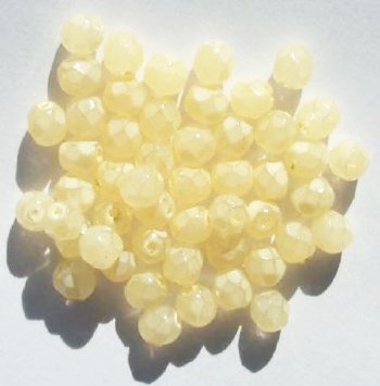 50 6mm Faceted Coated Light Topaz Beads