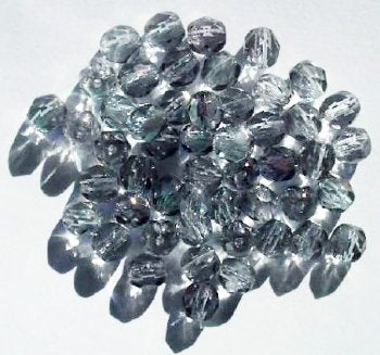 50 6mm Faceted Montana Lustre Firepolish Beads