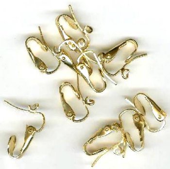 5 Pairs of Gold Tone Pierced Look Clip On Earring with Loop
