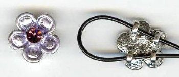 1 12mm Light Purple with Amethyst Epoxy Flower Slider