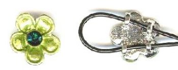 1 12mm Olive with Emerald Epoxy Flower Slider